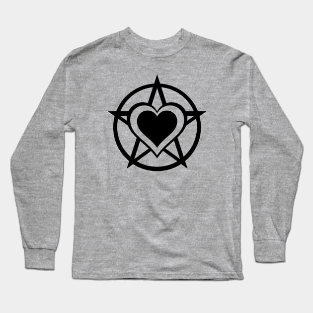 Black Pagan Heart Cheeky Witch® Long Sleeve T-Shirt by Cheeky Witch